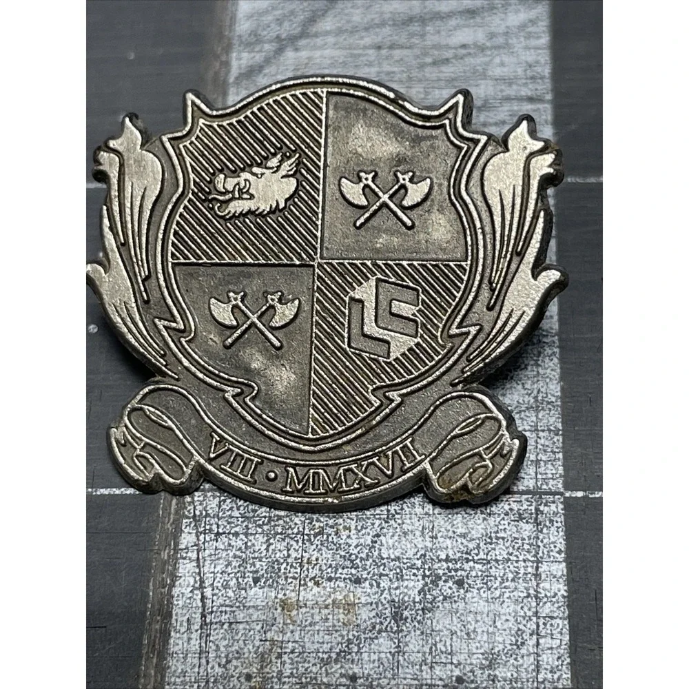 August 2017 VIII MMXVII Loot Crate Crest Shield Lapel Pin 1.25